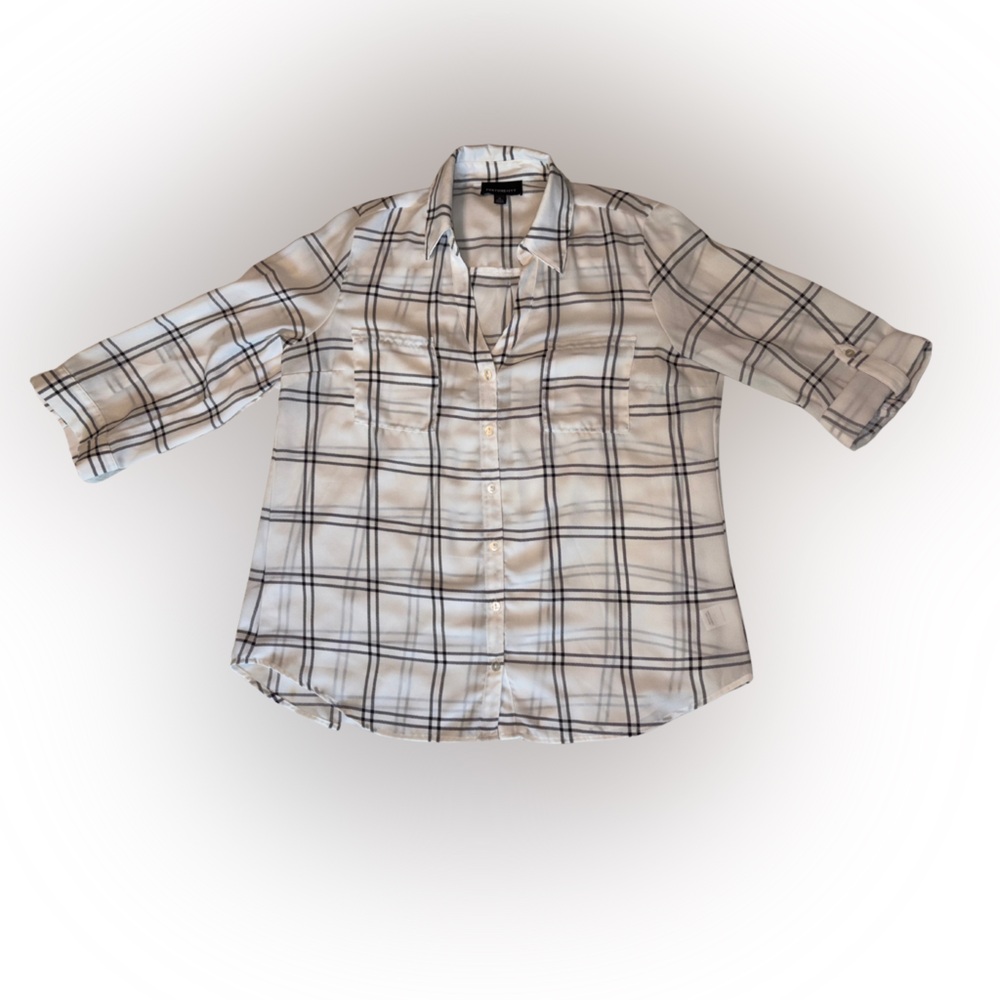 Fortune + Ivy Stitch Fix Plaid Button-Up Blouse